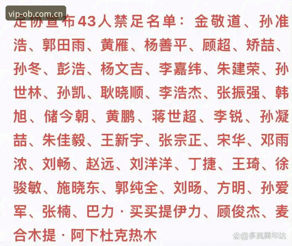 2026OB体育注册 中国足协第三批禁足名单vs行业自律:OB体育在线用户热议足球净化之路